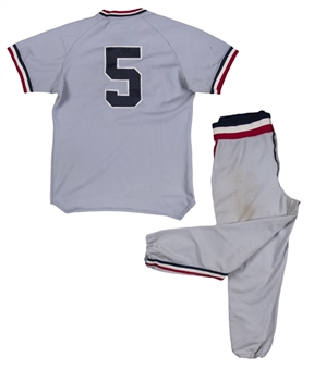 1981 Cal Ripken Jr. Rochester Red Wings Game Used Road Uniform (MEARS A10)